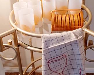 Vintage Cocktail Glasses & Coasters