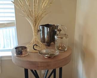 Pair Tables and Vintage Wheat Lamps