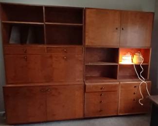 Hand Crafted Danish Wall Unit. Four Pieces