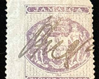Jamaica 3 Pence Revenue Stamp 