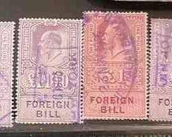UK Consular Service And Foreign Bill Revenue Stamps 