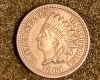1864CN Indian Head Gold Colored Penny