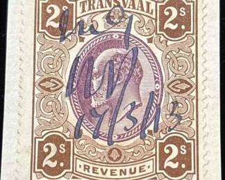 Transvaal 2 Shilling Revenue Stamp