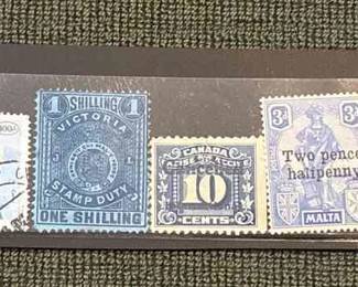 Canada, Tanzania, Malta Zambia Revenue Stamps 