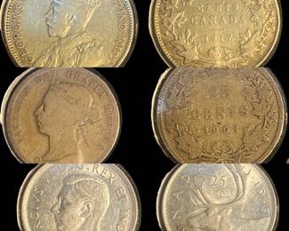 1901,1917,1943, Canadian Coins 