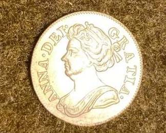 1710 English Four Pence Silver Reprint Coin