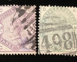 Great Britain Scott 102 103 Three And Four Pence 