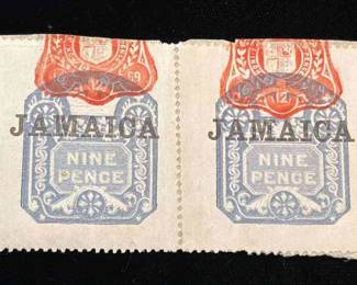 Jamaica Nine Pence Revenue Stamps
