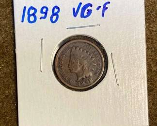1898 Indian Head Penny, No Mint Mark