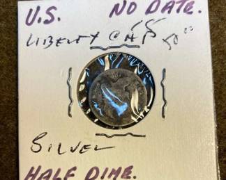US Libery Cap Silver Half Dime, No Date