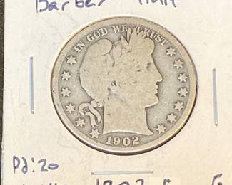 1902S Barber Silver Half Dollar