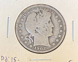 1902 Barber Silver Half Dollar