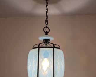 Antique Vaseline glass chandelier