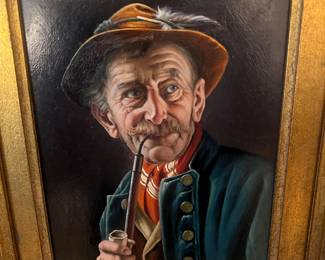 Pair portraits paintings