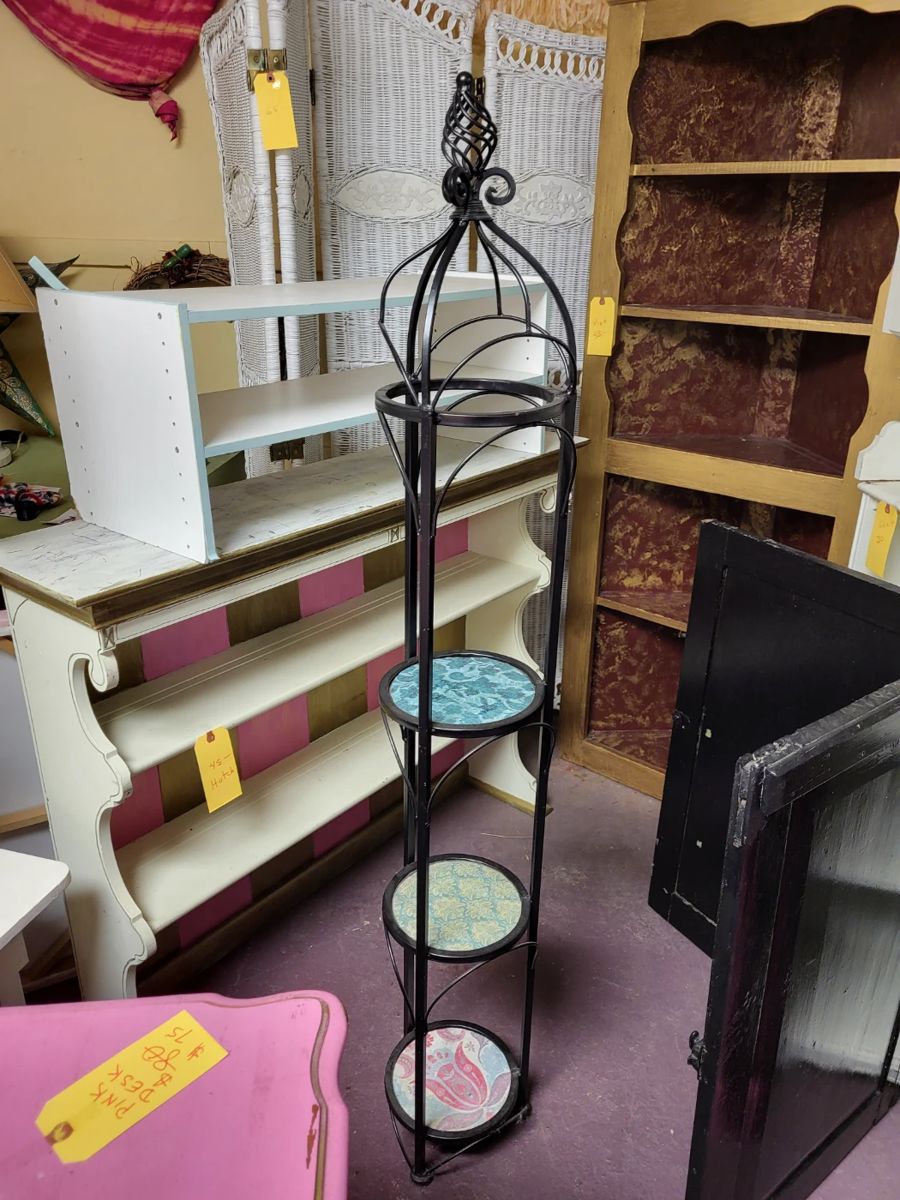 Black plant stand.