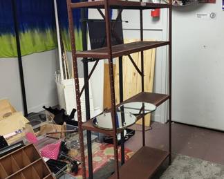 Tall old metal shelf...have 2 others also about 3' tall.