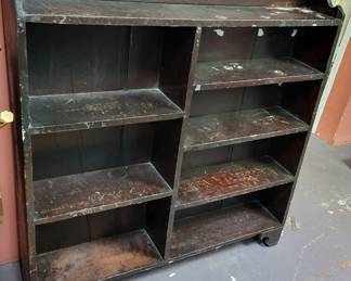 Old rustic long  book shelf.