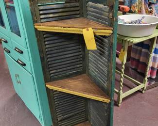 Upcycled rustic Farmhouse corner shelf.