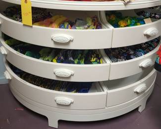 Beautiful Victoria Secret style lingerie cabinet with pull out drawers.