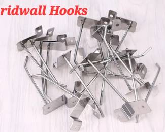 Tons of chrome slat and gridwall hooks fixtures arms etc.