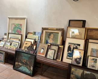 framed art paintings and Japanese prints