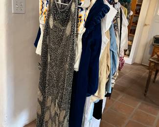 Vintage dresses beaded, lace, silks.