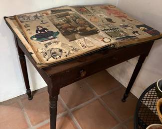 Vintage table with drawer. Old Scrapbook 1920's