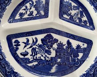Huge amount of vintage  blue transfer ware porcelain. Plates all sizes, pitchers, tea cups, serving dishes etc.