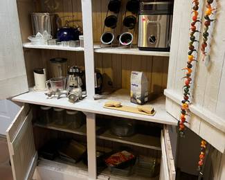 Antique baking pans, tins and new ice cream maker