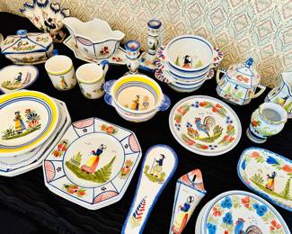 Large and varied selection of Quimper 