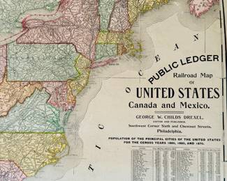 Public Ledger US Railway Wall Map