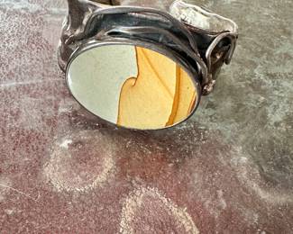 TJM sterling silver Brutalist cuff 