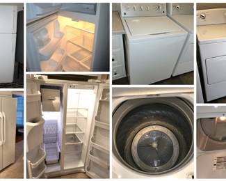 Kenmore refrigerator,Kenmore washing machine & dryer,Frigidaire side x side refrigerator