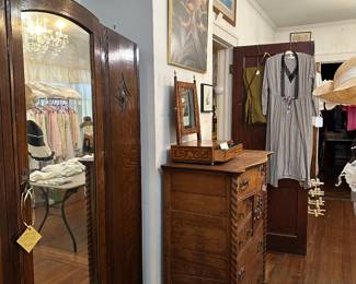 Vintage English oak armoire