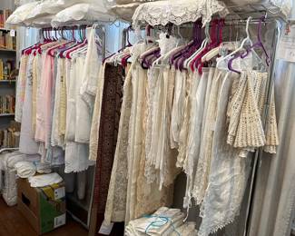 Many vintage linens