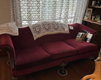 Vintage burgundy sofa