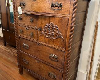 vintage chaest with hat box section