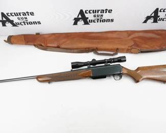 The BAR features accuracy, speed and caliber selection that is unmatched by any other hunting autoloader. Available in the most popular hunting caliber's from whitetail hunter's favorite 243 Winchester to the hard-hitting 300 Winchester Magnum. Cartridges are fed from a detachable box magazine, so be sure to keep a spare in your pocket for fast reloads. This Rifle is in excellent condition showing normal signs of use and wear. 