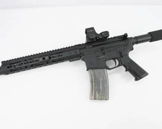 The PA-15 pistol is a version of the ever-popular AR-15 pistol. When you purchase a PA-15 pistol, you are purchasing an American made firearm. This Custom PA-15 fixed with an SightMark holographic sight and a buffer tube. This pistol is in excellent condition showing normal signs of use and wear. 