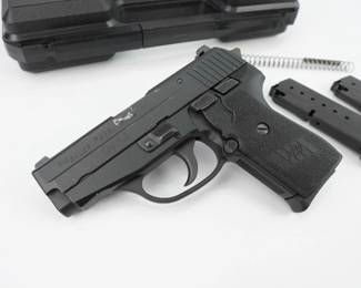 The SIG Sauer P239 is a semi-automatic pistol designed and manufactured by SIG Sauer—both SIG Sauer GmbH in Germany and SIG Sauer Inc. of New Hampshire, United States. It was produced from 1996 to 2018, and offered in three calibers: 9×19mm Parabellum, .357 SIG and .40 S&W. The P239 became popular in the United States as a concealed carry pistol. The excellent handling characteristics of the P239 are the result of engineering they call "performance engineering" and it's one of the keys to all SIG SAUER pistols. this pistol is in excellent condition showing normal signs of use and wear. This pistol comes with the box and 3 mags