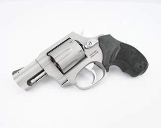 The Taurus 856 .38 Special Revolver is a single/double action centerfire revolver that features a 6-round capacity. It is designed with a stainless-steel construction and soft rubber grip, and is ambidextrous This pistol is in excellent condition showing normal signs of use and wear. 
