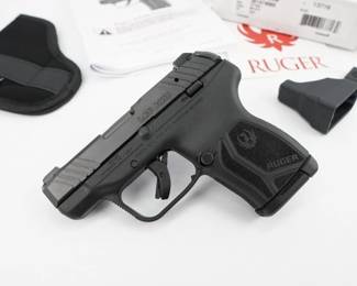 Chambered in .380 Auto, the Ruger LCP MAX fits 10+1 rounds into the same footprint as the LCP II. Compact and lightweight, the LCP MAX continues to be the definitive pocket-sized personal protection pistol. Raised cocking ears and functional serrations on the slide allow easy manipulation. Smooth surfaces and edges on the slide and frame promote comfortable carry and handling. This pistol comes with the original box and a speed loader. This pistol is in excellent condition showing minimal signs of use. 