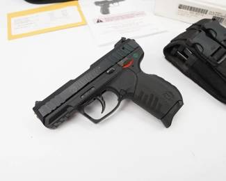 The Ruger SR22P is a compact semi-automatic pistol manufactured by Sturm, Ruger & Co., chambered for the .22 Long Rifle rimfire cartridge. The SR22 is mainly targeted at plinking and competition shooting. Comes with 5 mags, Mag belt and original box/soft case. This pistol is in excellent condition showing normal signs of use and wear.