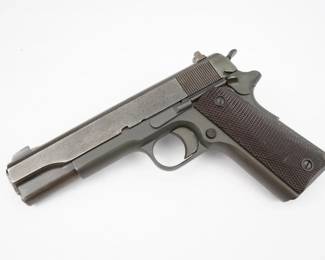 Remington Rand was awarded its first order on March 16th, 1942, for a total of 125,000 1911A1 pistols. The company had no experience building pistols at the time it was awarded the contract. This unique is built on a WWI era lower and a WWII era upper.