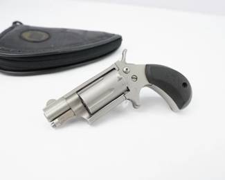 This gun was presented to Roy Jinks by the president of Charter 2000 for his ongoing service as an ambassador to the firearms industry. The matte stainless steel surfaces rate excellent with a light turn ring on the cylinder. The black synthetic factory grips rate excellent. Comes with a branded soft case. This pistol is in excellent condition showing normal signs of use and wear.