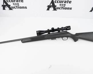 Varmint hunters unite and don't miss this Savage Axis chambered in .17 H.M.R. This bolt action rifle is outfitted with a 21inÂ barrel, 1 magazine, and is pre-fitted with a Tasco scope.