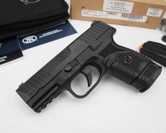 The FN 509 Compact represents the next evolution in personal protection with the performance of a full-sized pistol in a concealable size. With low-profile, snag-free sights, it’s the right addition for every day carry and the perfect fit for in-the-waist holsters. The pistol is 9mm and striker-fired with a 3.7-inch barrel, standard 12+1 and 15+1 capacity and the capability to accept all higher capacity FN 509 magazines. The improved controls aid in manipulation, the new improved texturing on the two included backstraps provides better recoil management, and a new flatter faced trigger enhances trigger control with a cleaner break.