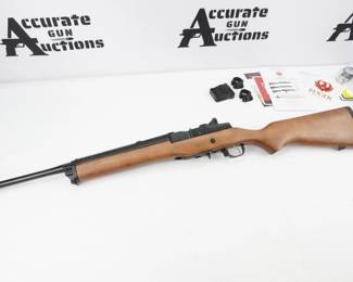 The Mini-14 is a lightweight semi-automatic rifle manufactured by Sturm, Ruger & Co. Introduced in 1973, the design was outwardly based on the M14 rifle and is, in appearance, a scaled-down version chambered in 5.56×45mm NATO, though with its own gas system design. This Rifle comes with the original box With two mags and is in excellent condition.