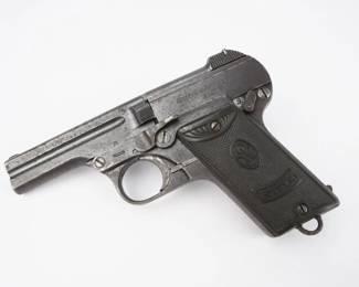 Steyr-Pieper M1908 (or simply Steyr 1908) is a pistol, designed by Belgian armorer Nicolas Pieper and manufactured by Austrian company Österreichische Waffenfabriks Steyr in 1909-1914 and 1921-1939. Some sources call this pistol M1909 while its pocket relative in .25 caliber is called M1908 but mostly M1908 is used for the .32 caliber pistol. The pistol is in very good condition and is sold without a magazine.