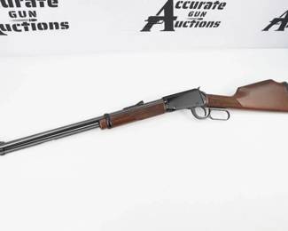 Hard-hitting, flat shooting, and incredibly versatile, the .17 HMR offers long-range knockdown power in a rimfire platform. This necked cartridge benefits from a flatter trajectory and improved accuracy over .22LR, and is an ideal choice for small game at medium to long range. This lever action rifle is in excellent condition showing normal signs of use and wear.